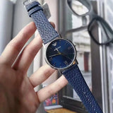  Shop Authentic Emporio Armani Kappa Quartz Blue Dial Blue Leather Strap Watch For Women - AR11012 - Luxxuri