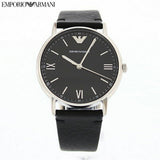  Shop Authentic Emporio Armani Kappa Analog Quartz Black Dial Black Leather Strap Watch For Men - AR11013 - Luxxuri