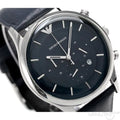  Shop Authentic Emporio Armani Lambda Chronograph Blue Dial Blue Leather Strap Watch For Men - AR11018 - Luxxuri