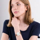  Shop Authentic Emporio Armani Gianni T Bar Quartz Mother of Pearl White Dial Brown Leather Strap Watch For Women - AR11040 - Luxxuri