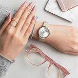  Shop Authentic Emporio Armani Kappa Quartz Silver Dial Beige Leather Strap Watch For Women - AR11042 - Luxxuri