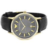  Shop Authentic Emporio Armani Renato Quartz Grey Dial Black Leather Strap Watch For Men - AR11049 - Luxxuri