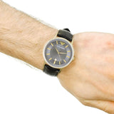  Shop Authentic Emporio Armani Renato Quartz Grey Dial Black Leather Strap Watch For Men - AR11049 - Luxxuri