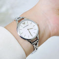  Shop Authentic Emporio Armani Aurora Mother Of Pearl White Dial Silver Steel Strap Watch For Women - AR11054 - Luxxuri