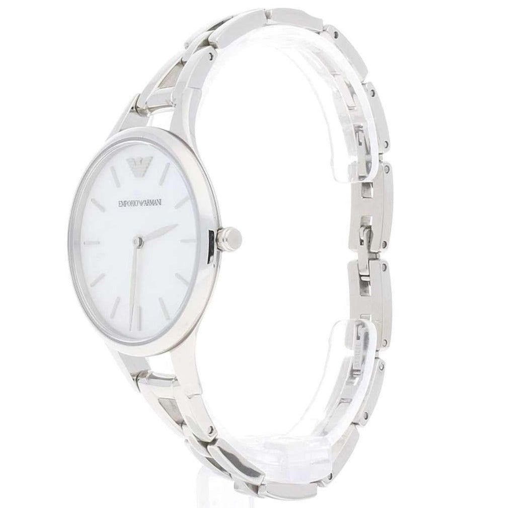  Shop Authentic Emporio Armani Aurora Mother Of Pearl White Dial Silver Steel Strap Watch For Women - AR11054 - Luxxuri