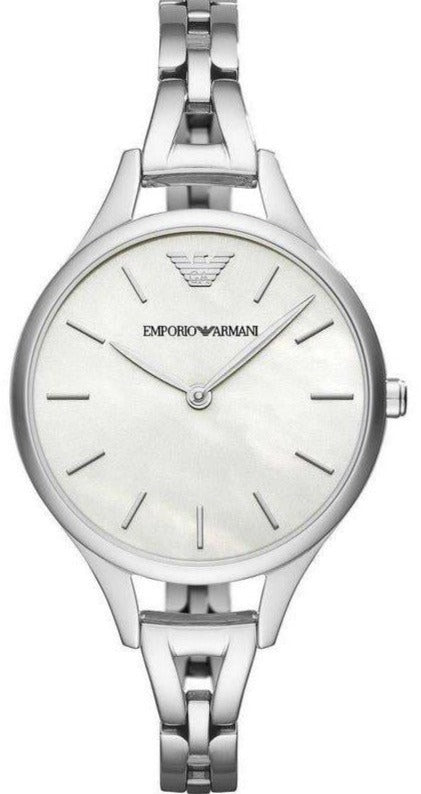  Shop Authentic Emporio Armani Aurora Mother Of Pearl White Dial Silver Steel Strap Watch For Women - AR11054 - Luxxuri