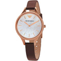  Shop Authentic Emporio Armani Aurora Mother of Pearl White Dial Brown Leather Strap Watch For Women - AR11057 - Luxxuri