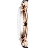  Shop Authentic Emporio Armani Gianni T Bar Black Mother of Pearl Dial Black Leather Strap Watch For Women - AR11060 - Luxxuri
