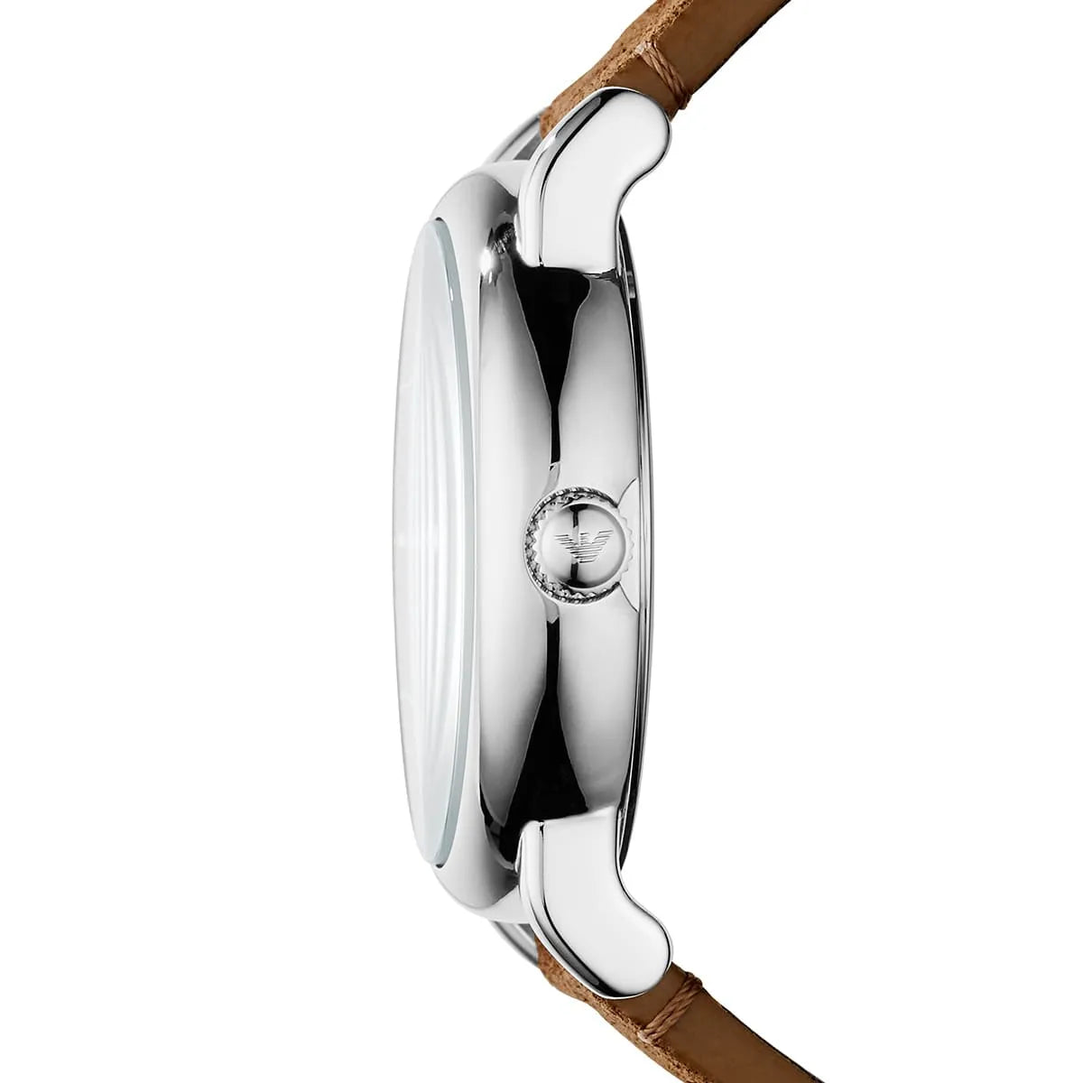 Emporio Armani Luigi Quartz Gray Dial Brown Leather Strap Watch For Men - AR11070