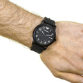  Shop Authentic Emporio Armani Luigi Quartz Black Dial Black Silicon Strap Watch For Men - AR11071 - Luxxuri