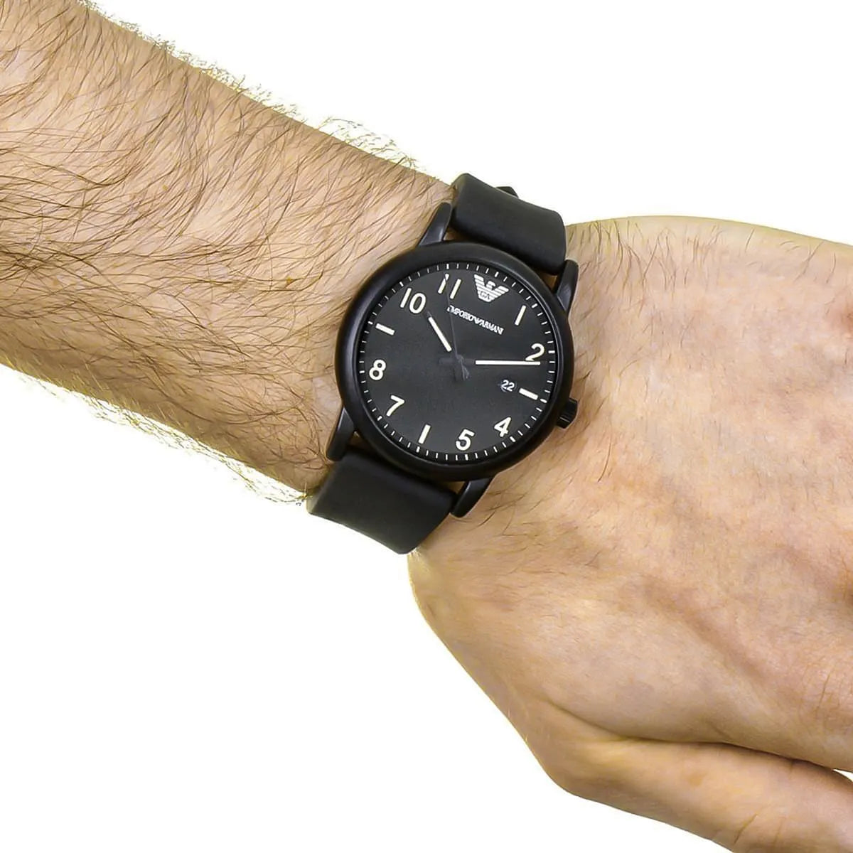  Shop Authentic Emporio Armani Luigi Quartz Black Dial Black Silicon Strap Watch For Men - AR11071 - Luxxuri