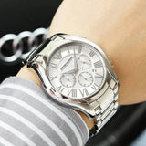  Shop Authentic Emporio Armani Valente Chronograph Silver Dial Silver Steel Strap Watch For Men - AR11081 - Luxxuri