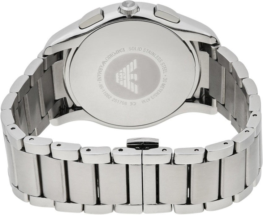  Shop Authentic Emporio Armani Chronograph Quartz Blue Dial Silver Steel Strap Watch For Men - AR11082 - Luxxuri