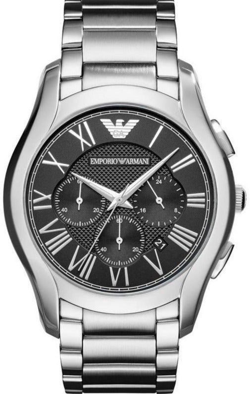  Shop Authentic Emporio Armani Valente Chronograph Quartz Black Dial Silver Steel Strap Watch For Men - AR11083 - Luxxuri