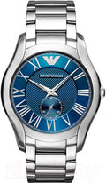  Shop Authentic Emporio Armani Valente Quartz Blue Dial Silver Steel Strap Watch For Men - AR11085 - Luxxuri