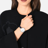  Shop Authentic Emporio Armani Aurora Quartz Mother Of Pearl White Dial Blue Leather Strap Watch For Women - AR11090 - Luxxuri