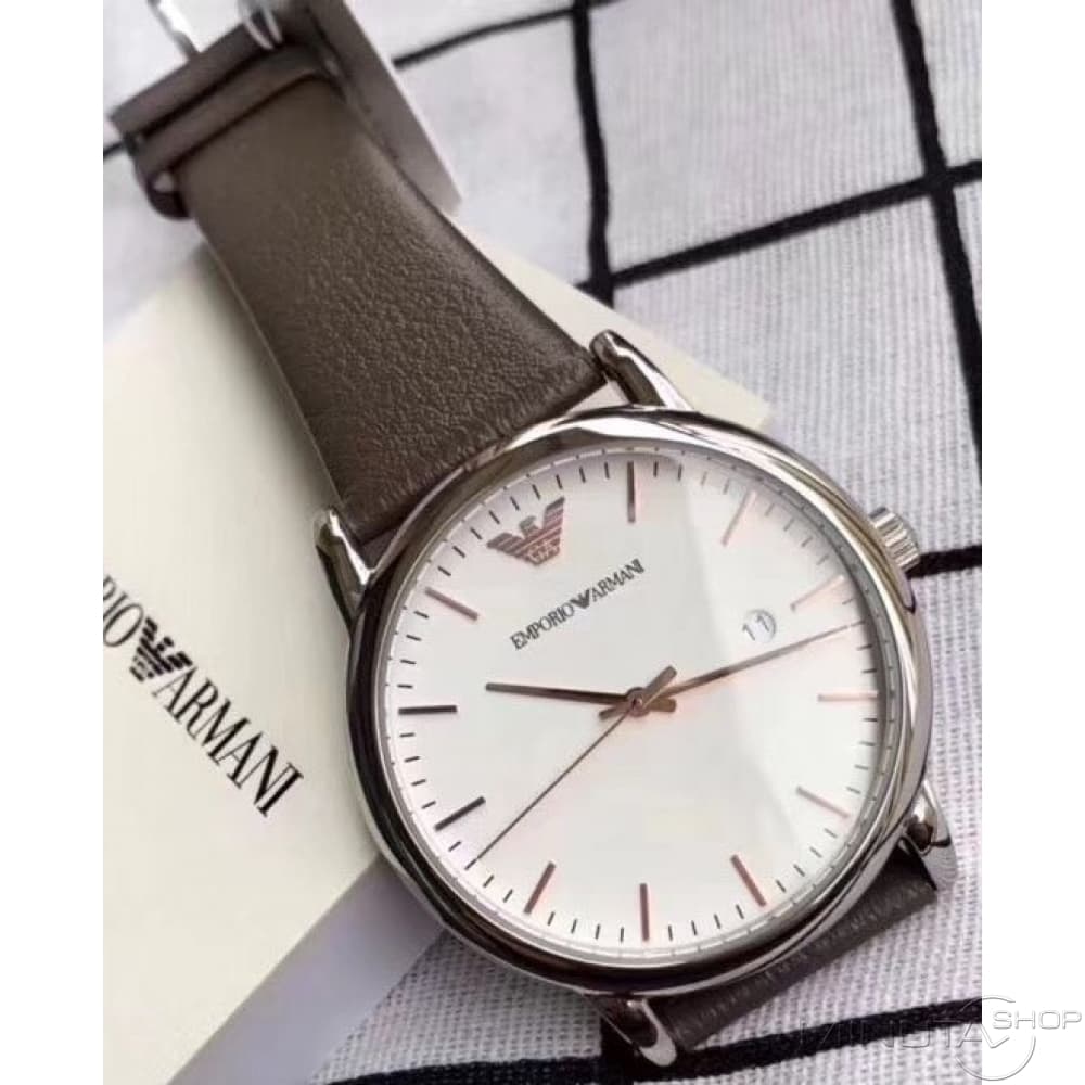  Shop Authentic Emporio Armani Herren White Dial Brown Leather Strap Watch For Men - AR11103 - Luxxuri