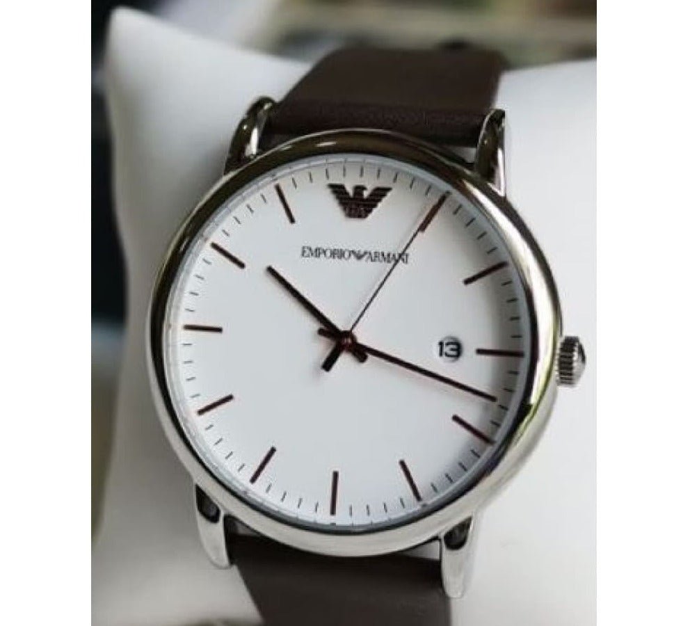  Shop Authentic Emporio Armani Herren White Dial Brown Leather Strap Watch For Men - AR11103 - Luxxuri