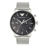  Shop Authentic Emporio Armani Chronograph Black Dial Silver Mesh Bracelet Watch For Men - AR11104 - Luxxuri