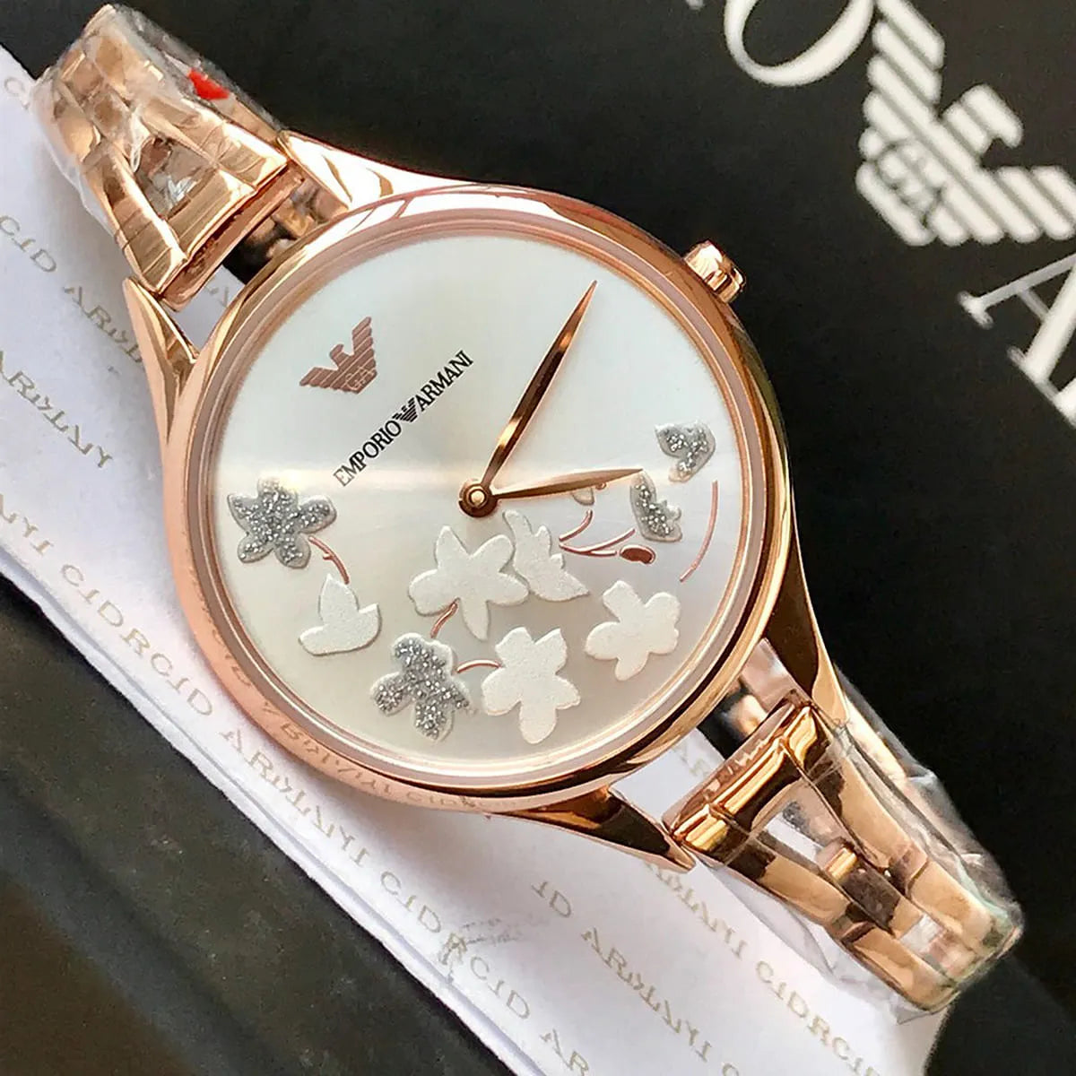  Shop Authentic Emporio Armani Aurora Quartz Silver Dial Gold Steel Strap Watch For Women - AR11108 - Luxxuri