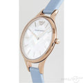  Shop Authentic Emporio Armani Aurora Quartz Mother of Pearl White Dial Blue Leather Strap Watch For Women - AR11109 - Luxxuri