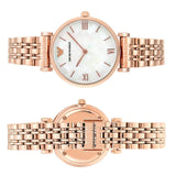  Shop Authentic Emporio Armani Mother of Pearl Dial Rose Gold Steel Strap Watch For Women - AR11110 - Luxxuri