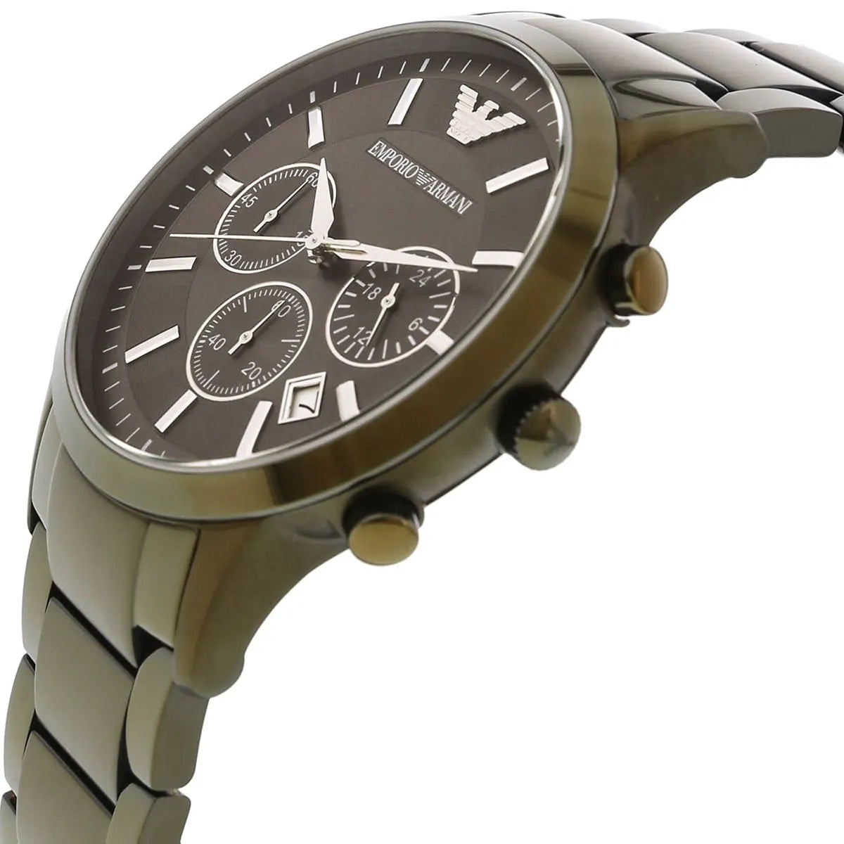  Shop Authentic Emporio Armani Renato Chronograph Quartz Grey Dial Green Steel Strap  Watch For Men - AR11117 - Luxxuri