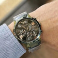  Shop Authentic Emporio Armani Renato Chronograph Quartz Grey Dial Green Steel Strap  Watch For Men - AR11117 - Luxxuri
