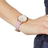  Shop Authentic Emporio Armani Kappa Mother Of Pearl White Dial Pink Leather Strap Watch For Women - AR11130 - Luxxuri