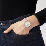 Shop Authentic Emporio Armani Kappa Mother Of Pearl White Dial Pink Leather Strap Watch For Women - AR11130 - Luxxuri