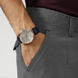  Shop Authentic Emporio Armani Classic Silver Dial Blue Leather Strap Watch For Men - AR11131 - Luxxuri