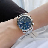  Shop Authentic Emporio Armani Luigi Chronograph Blue Dial Silver Steel Strap Watch For Men - AR11132 - Luxxuri
