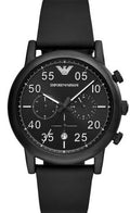  Shop Authentic Emporio Armani Luigi Chronograph Black Dial Black Leather Strap Watch For Men - AR11133 - Luxxuri