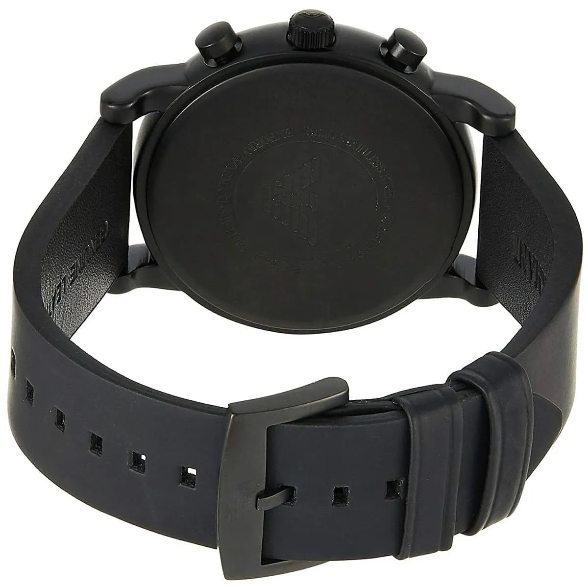  Shop Authentic Emporio Armani Luigi Chronograph Black Dial Black Leather Strap Watch For Men - AR11133 - Luxxuri