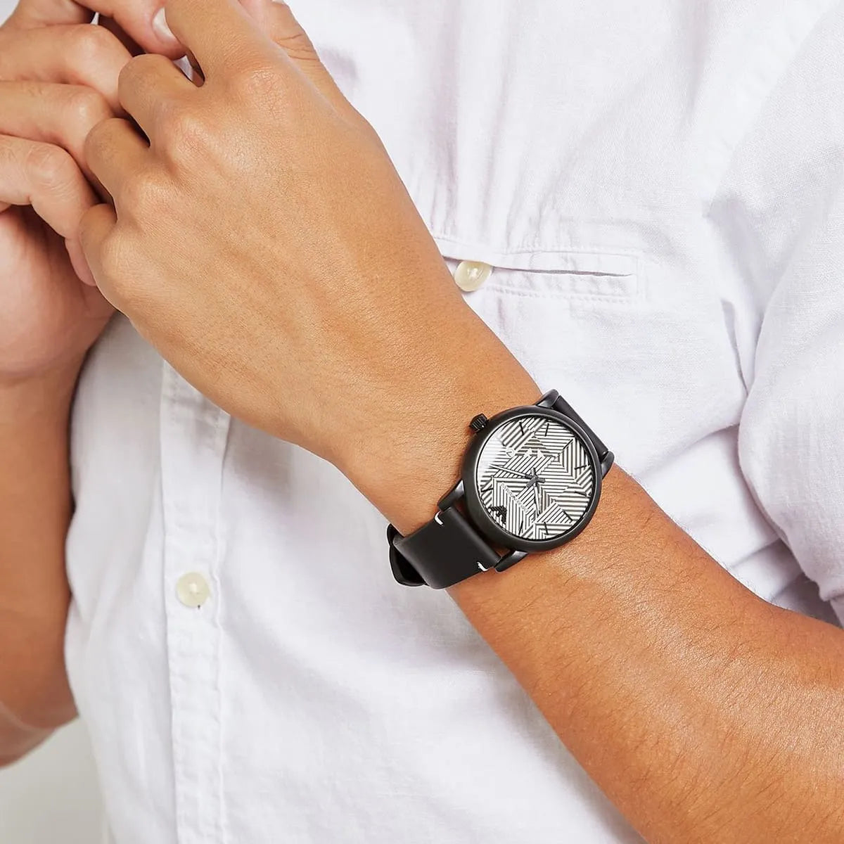  Shop Authentic Emporio Armani Luigi Quartz White Dial Black Rubber Strap Watch For Men - AR11136 - Luxxuri