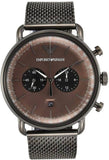  Shop Authentic Emporio Armani Aviator Brown Dial Grey Mesh Bracelet Watch For Men - AR11141 - Luxxuri