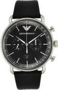  Shop Authentic Emporio Armani Aviator Chronograph Black Dial Black Leather Strap Watch For Men - AR11143 - Luxxuri