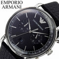  Shop Authentic Emporio Armani Aviator Chronograph Black Dial Black Leather Strap Watch For Men - AR11143 - Luxxuri