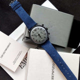  Shop Authentic Emporio Armani Aviator Quartz Grey Dial Blue Fabric Strap Watch For Men - AR11144 - Luxxuri