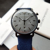  Shop Authentic Emporio Armani Aviator Quartz Grey Dial Blue Fabric Strap Watch For Men - AR11144 - Luxxuri