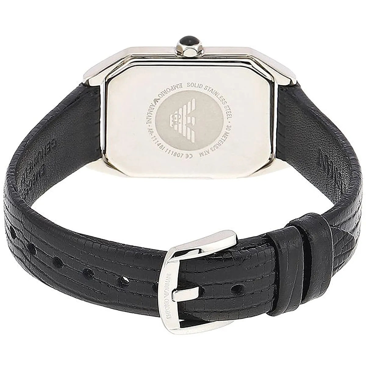  Shop Authentic Emporio Armani Gioia Analog Mother of Pearl Dial Black Leather Strap Watch For Women - AR11148 - Luxxuri