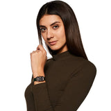  Shop Authentic Emporio Armani Gioia Analog Black Mother of Pearl Dial Green Leather Strap Watch For Women - AR11149 - Luxxuri