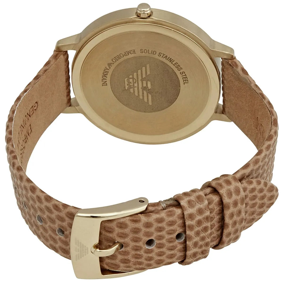  Shop Authentic Emporio Armani Kappa Quartz Mother of Pearl Taupe Dial Brown Leather Strap Watch For Men - AR11151 - Luxxuri