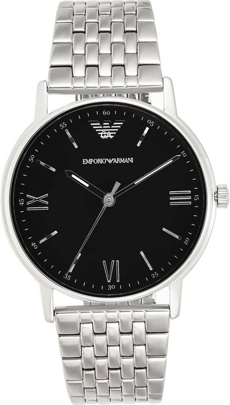  Shop Authentic Emporio Armani Kappa Black Dial Silver Steel Strap Watch For Men - AR11152 - Luxxuri