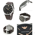  Shop Authentic Emporio Armani Kappa Quartz Black Dial Brown Leather Strap Watch For Men - AR11153 - Luxxuri