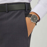  Shop Authentic Emporio Armani Kappa Quartz Black Dial Brown Leather Strap Watch For Men - AR11153 - Luxxuri