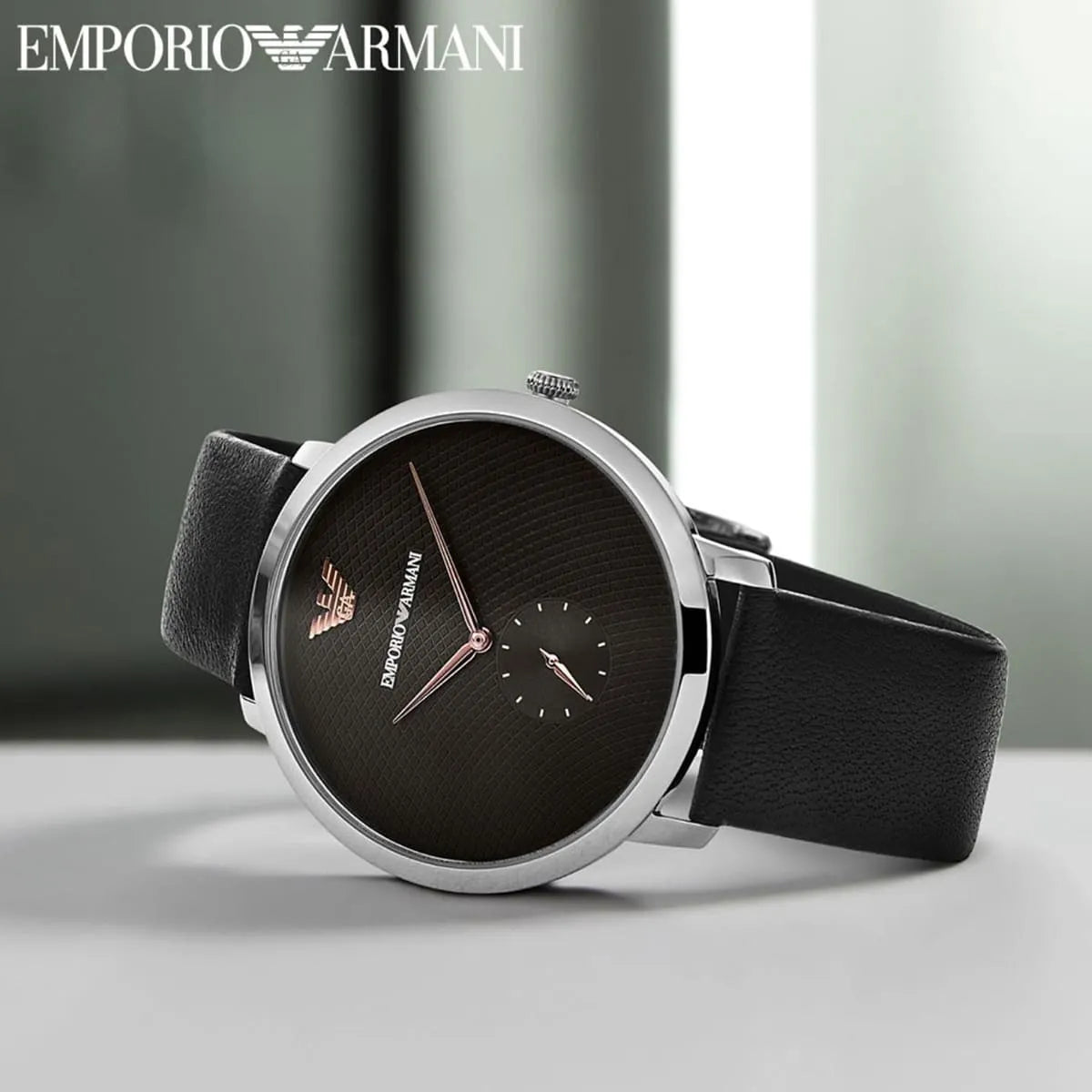  Shop Authentic Emporio Armani Modern Slim Quartz Grey Dial Black Leather Strap Watch For Men - AR11162 - Luxxuri