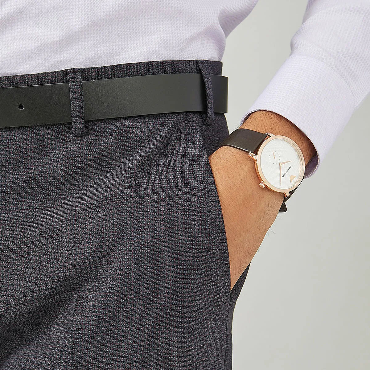  Shop Authentic Emporio Armani Modern Slim Analog Silver Dial Brown Leather Strap Watch For Men - AR11163 - Luxxuri