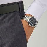 Shop Authentic Emporio Armani Renato Chronograph Blue Dial Silver Steel Strap Watch For Men - AR11164 - Luxxuri
