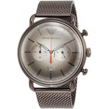  Shop Authentic Emporio Armani Aviator Chronograph Grey Dial Brown Mesh Bracelet Watch For Men - AR11169 - Luxxuri